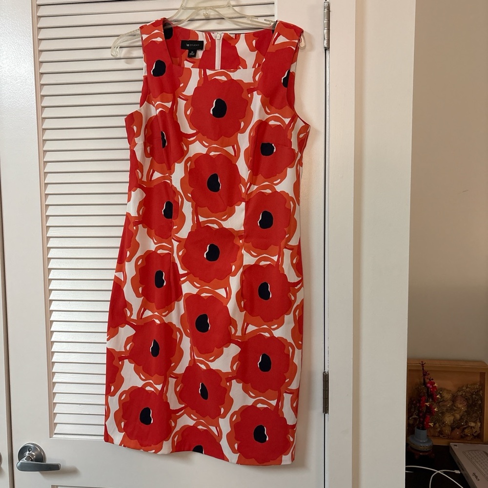 Red Floral Sleeveless Dress